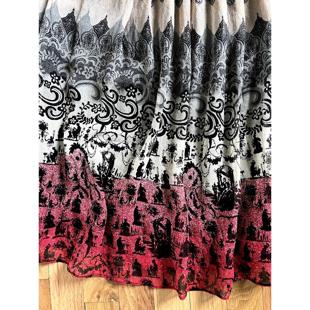 Laundry Regency Boho Print Silk Empire Waist Babydoll Dress Whimsigoth size 12 - Picture 6 of 9